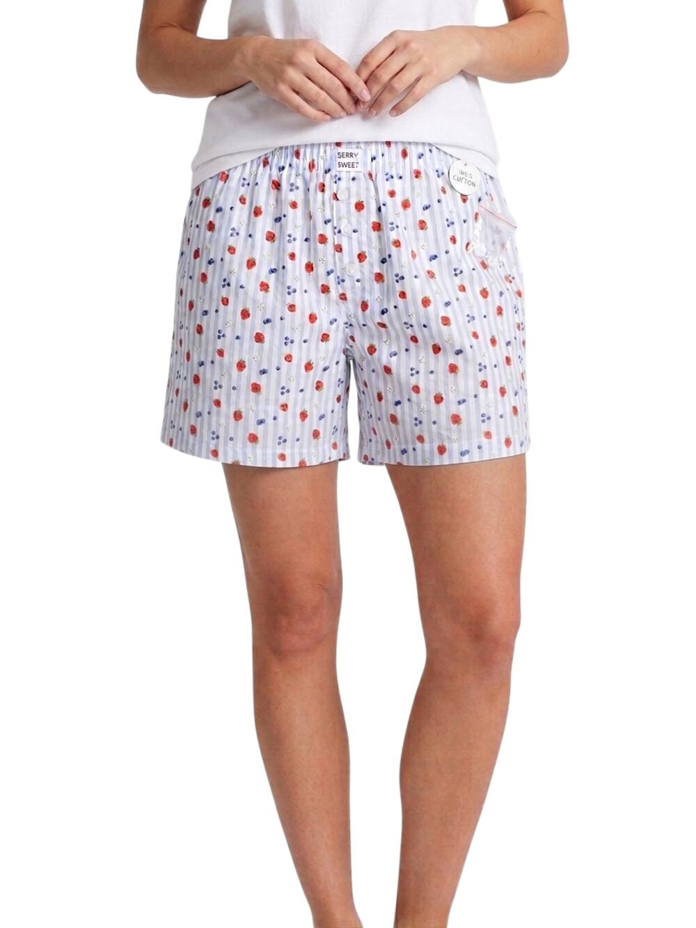Better Together Dreamy Nights Boxer Shorts Sleepwear Blue White Berry NWT Small